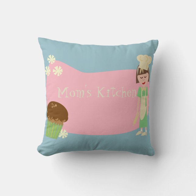 Custom Baker Cartoon Character Cute Cooking Fun Cushion (Front)