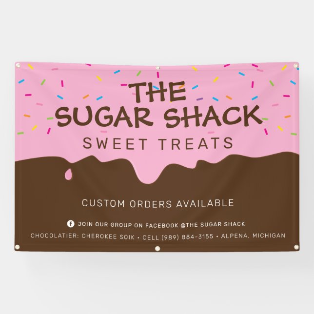 CUSTOM Baker Frosting Drip colourful sprinkles  Banner (Horizontal)