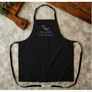 Custom Baker Queen Baker Lover White Text Apron