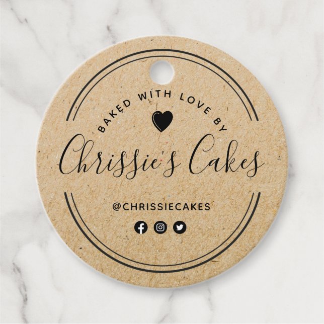 custom bakery kraft lettering favour tags (Front)