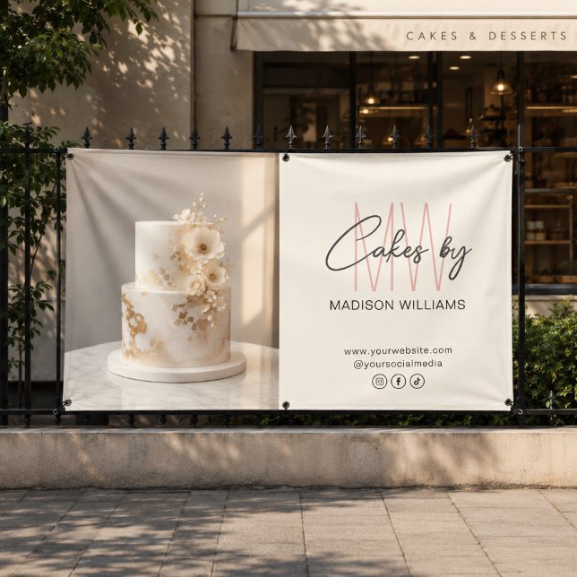 Custom Bakery Monogram Logo Photo Business Banner (Custom Bakery Monogram Logo Photo Business Banner)
