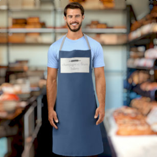 Custom Bakery Name Blue Male Version Chef or Staff Apron
