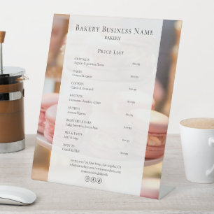 Custom Bakery Price List Menu Pedestal Sign