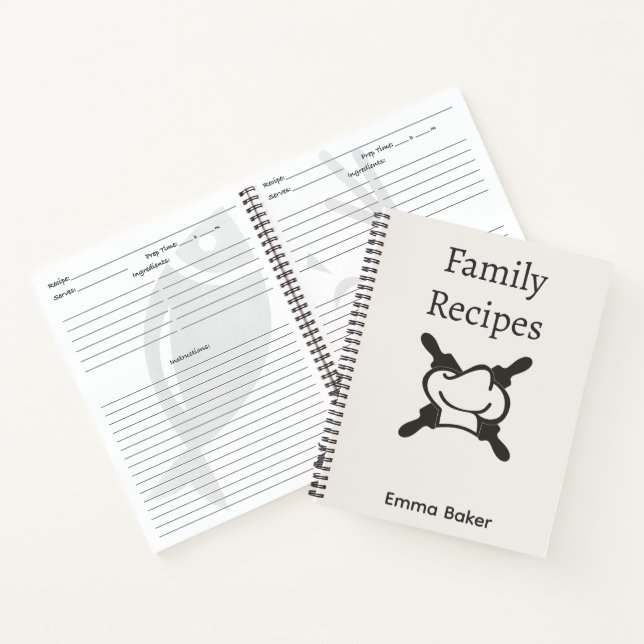 Custom Bakery Recipe Book Journal Notebook (Inside)