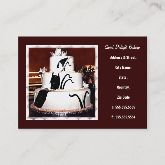 Custom Bakery / Wedding Cakes  Business Card (Front)