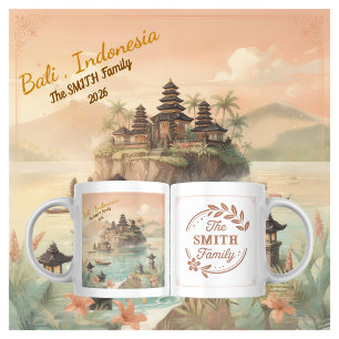 Custom Bali Indonesia Family Travel Keepsake Large Coffee Mug