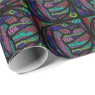 Custom Ball Design Netball Themed Wrapping Paper