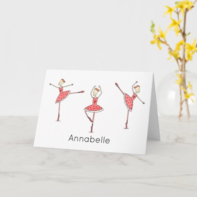 Custom Ballerina Birthday  Card (Yellow Flower)
