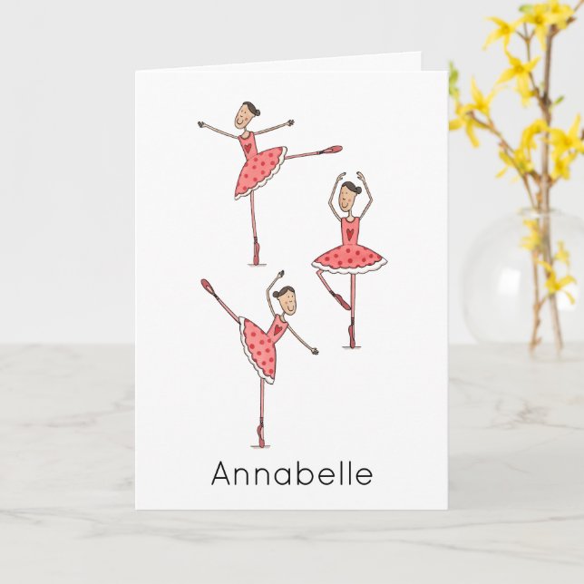 Custom Ballerina Birthday  Card (Yellow Flower)