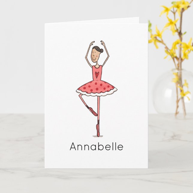 Custom Ballerina Birthday  Card (Yellow Flower)