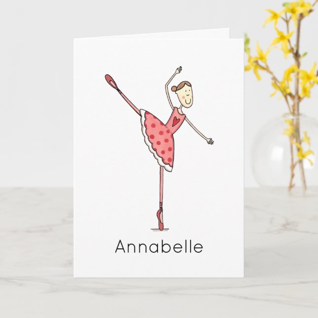 Custom Ballerina Birthday  Card (Yellow Flower)