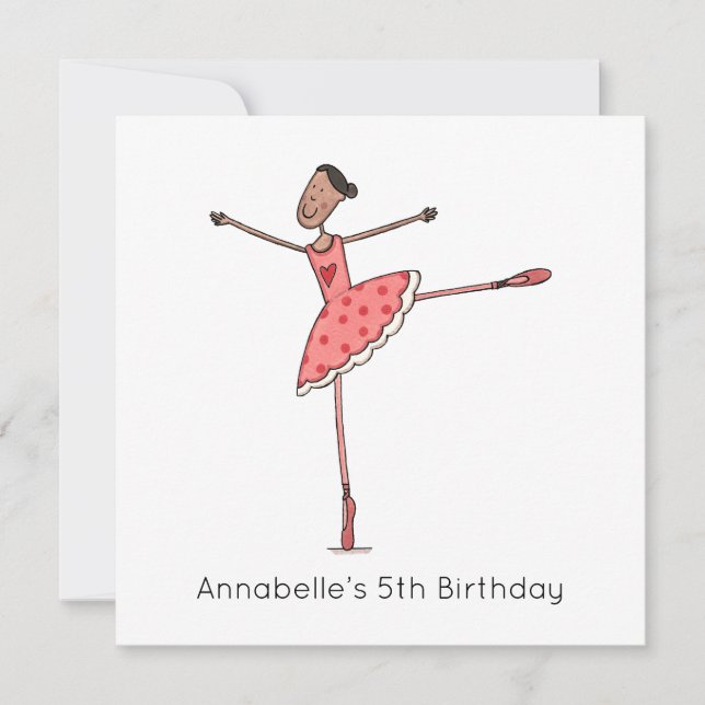 Custom Ballerina Birthday Invitation (Front)