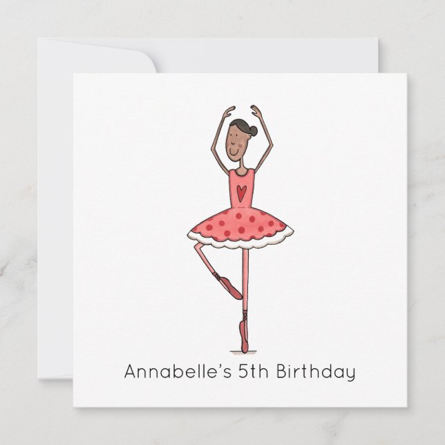 Custom Ballerina Birthday Invitation (Front)