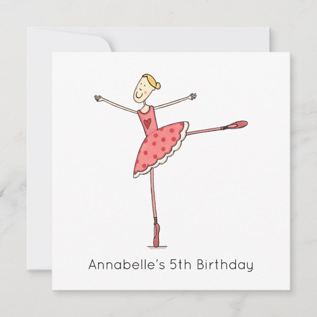 Custom Ballerina Birthday Invitation (Front)