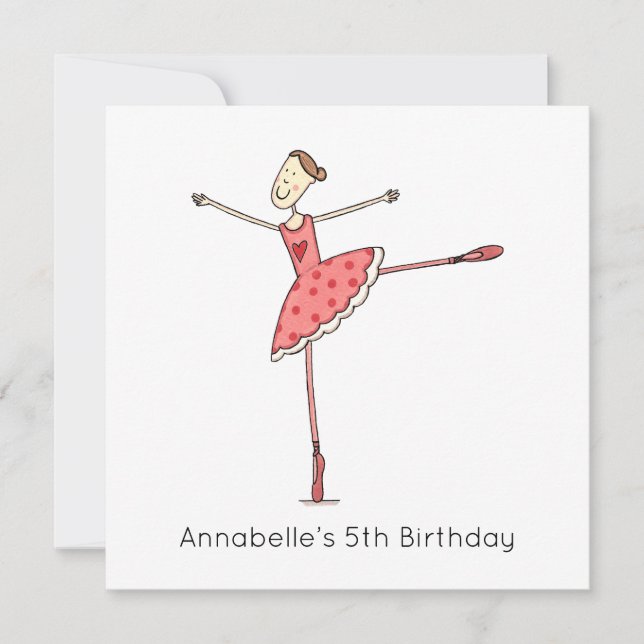 Custom Ballerina Birthday Invitation (Front)