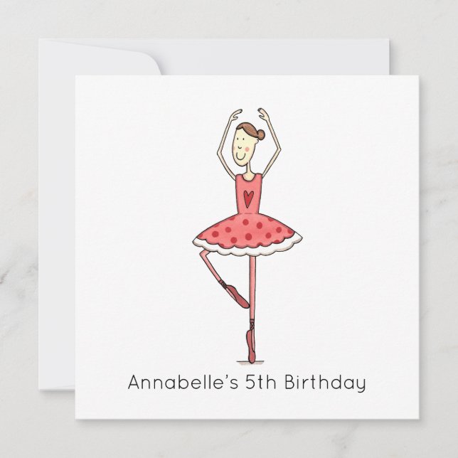 Custom Ballerina Birthday Invitation (Front)