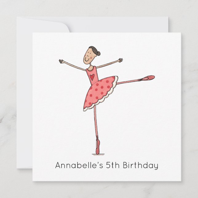 Custom Ballerina Birthday Invitation (Front)