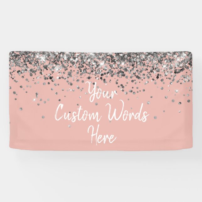 Custom Ballet and Silver Customised Birthday Party Banner (Horizontal)