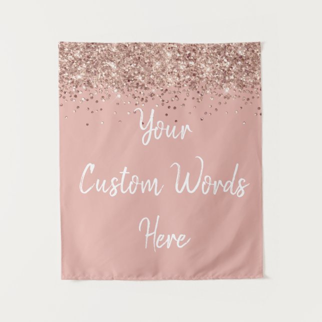Custom Ballet Rose Gold Birthday Party Photo Booth Tapestry (Front)