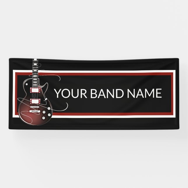 Custom Band Merch Guitar Rock Music Concert Gig Banner (Horizontal)