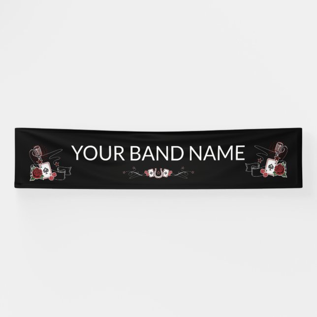 Custom Band Merch Rockabilly Tattoo Vinyl Banner (Horizontal)