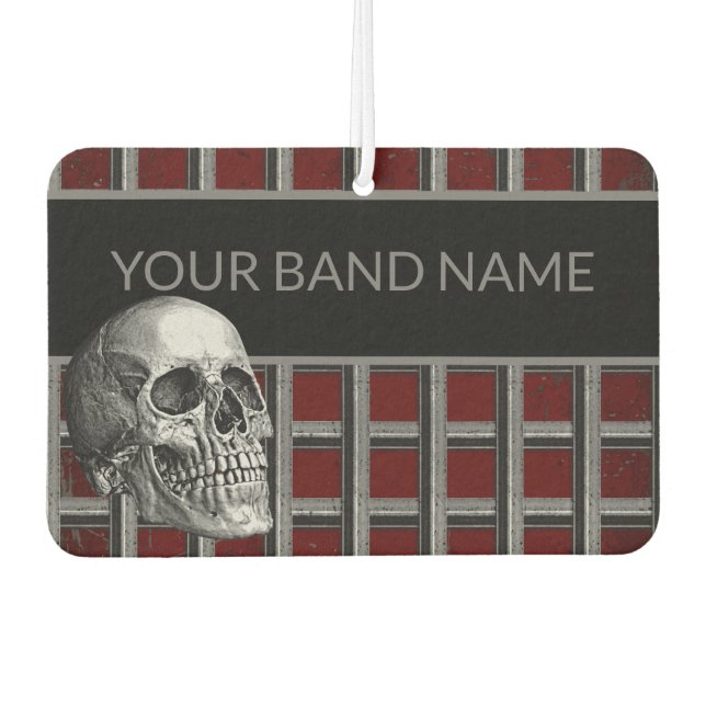 Custom Band Merch Rocker Skull Rock & Roll Music Car Air Freshener (Front)