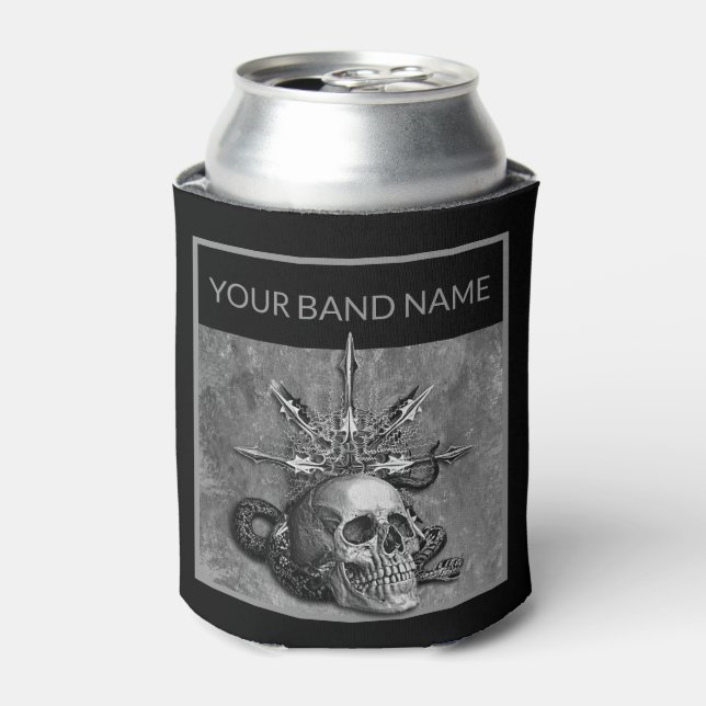 Custom Band Merch Skull Rock Musician Metal Music Can Cooler (Can Front)