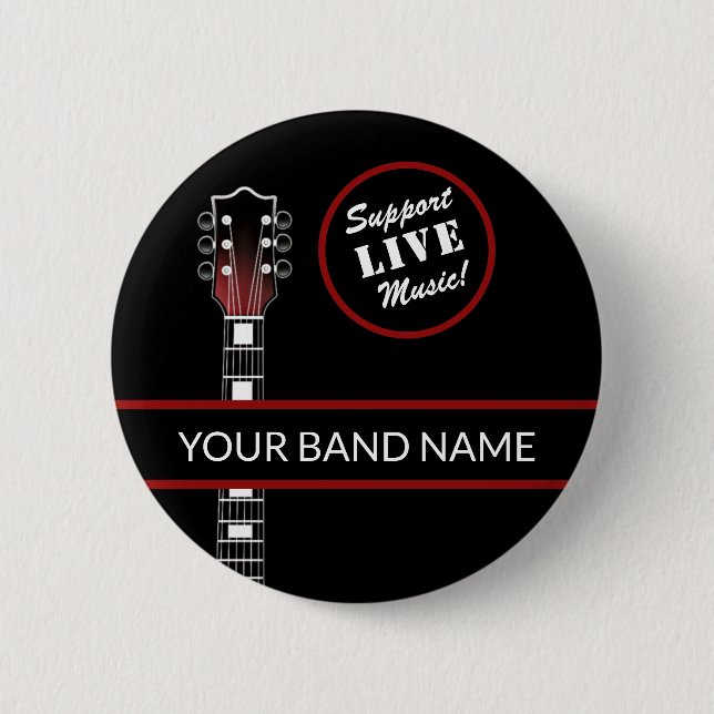 Custom Band Merch Support Live Music Guitar Pin (Front)