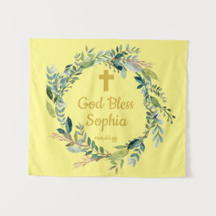 Custom Baptism First Communion Party Photo Booth Tapestry