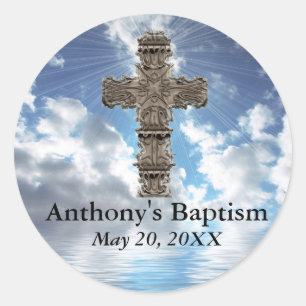Custom Baptism With Cross Inspirational Stickers