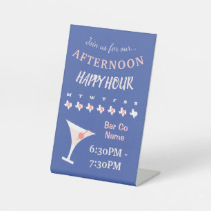 Custom Bar Happy Hour Pedestal Sign