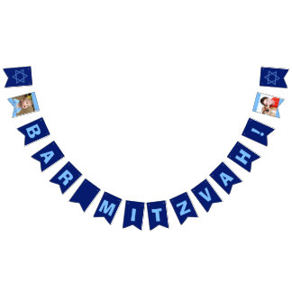 Custom Bar Mitzvah Blue Bunting