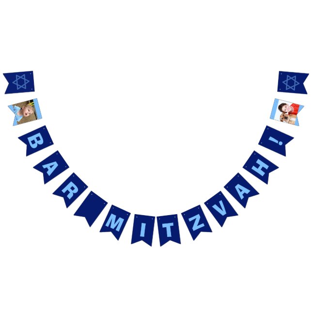 Custom Bar Mitzvah Blue Bunting (All)