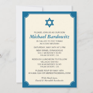 Custom Bar Mitzvah Invitation - Change Colour