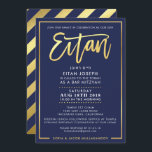 CUSTOM Bar Mitzvah Invite for EITAN navy   gold<br><div class="desc">*** NOTE - THE SHINY GOLD FOIL EFFECT IS A PRINTED PICTURE *** - - - - - - - - - - - - - - - - - - - - - - - - - - - - - - - - - - - - - -...</div>
