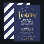 CUSTOM Bar Mitzvah Invite for Tommy navy   gold<br><div class="desc">*** NOTE - THE SHINY GOLD FOIL EFFECT IS A PRINTED PICTURE *** - - - - - - - - - - - - - - - - - - - - - - - - - - - - - - - - - - - - - -...</div>