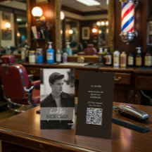 Custom Barber Contact Card with QR Code