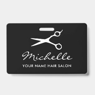 Custom barber shop and hair salon employee name ID badge