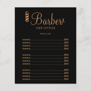 Custom barber shop price list professional logo  flyer
