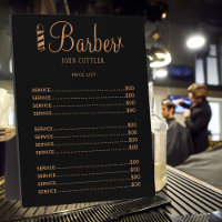Custom barber shop price list professional logo 