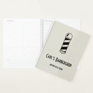 Custom Barbershop Appointment Book Grey Planner