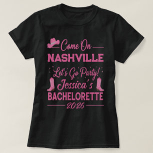 Custom Barbiecore Cowboy Bachelorette Party  T-Shirt