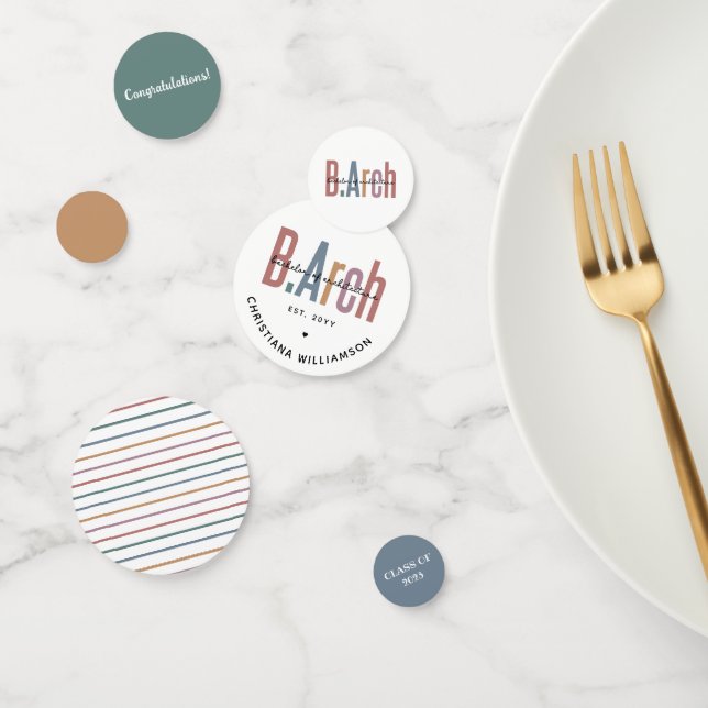 Custom BArch Bachelor of Architecture Graduation Confetti (Group)