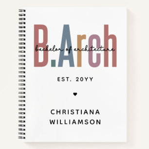 Custom BArch Bachelor of Architecture Graduation Notebook