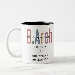 Custom BArch Bachelor of Architecture Graduation Two-Tone Coffee Mug