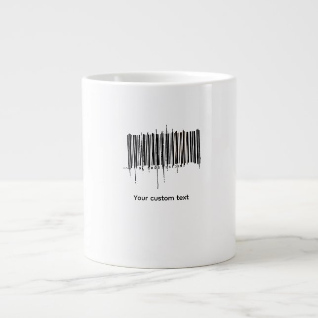 Custom Barcode Text Design Large Coffee Mug (Front)
