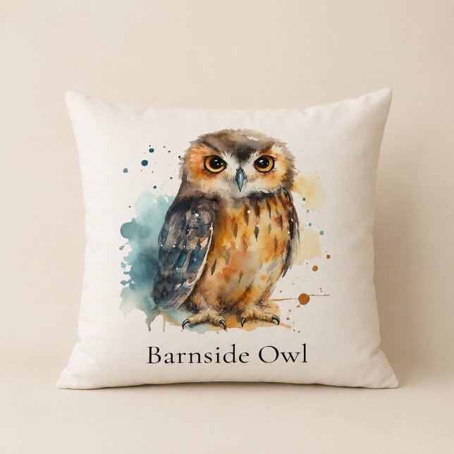 Custom Barn Owl Farmhouse Welcome Cushion (Creator Uploaded)