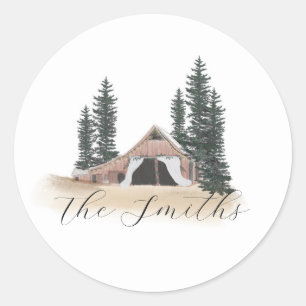 Custom Barn Wedding Sticker 