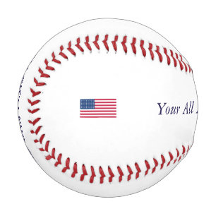 Custom Baseball American Flag