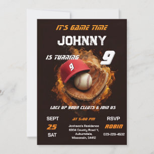 Custom Baseball Birthday For boy Invitation